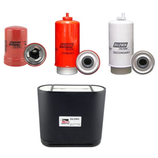 Oil, Fuel & Air Filter Kit up to serial no 391078 6520 & 6620 Premium Common Rail Baldwin Filters