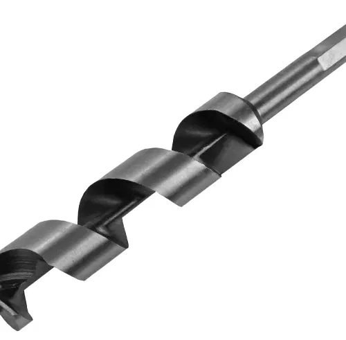 Auger drill bit with screw tip for fast and efficient wood drilling. It is ideal for creating deep and clean holes in timber.